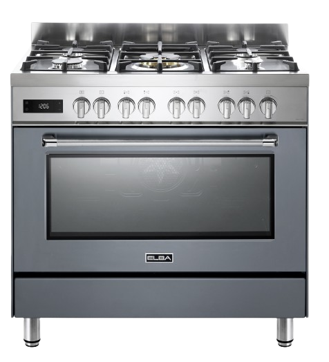ELBA EXCELLENCE 90CM 5 BURNER GAS COOKER WITH ELECTRIC OVEN – SLATE GREY